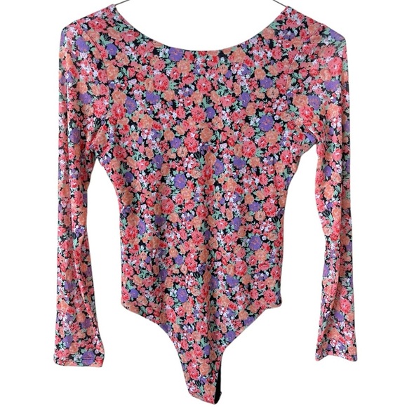WAYF Floral Mesh Long Sleeve Bodysuit size Small - Picture 1 of 6